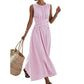 👗 Rochie Maxi Casual cu Dungi, Fără Mâneci pentru Femei 🎀👗
