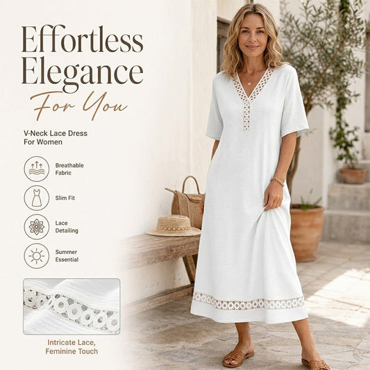 👗 Rochie elegantă pentru femei cu dantelă și decolteu în V