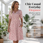 ✨ Rochie casual pentru femei cu decolteu în V, imprimeu și buzunare💐👗