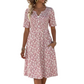 ✨ Rochie casual pentru femei cu decolteu în V, imprimeu și buzunare💐👗