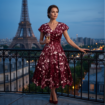 👗 Rochie elegantă cu imprimeu pentru femei