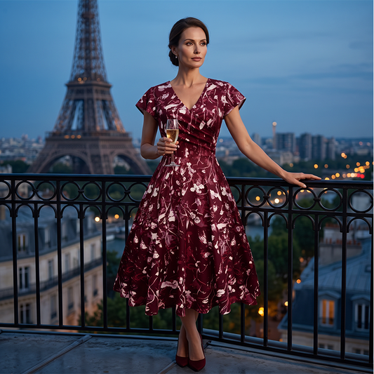 👗 Rochie elegantă cu imprimeu pentru femei