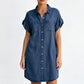👖✨ Rochie de Cămașă din Denim Lejeră – Stil Casual Autentic pentru Femeia în Mișcare 👋