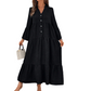 ✨ Rochie midi în linie A din material texturat, culoare uni
