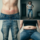 👖 Blugi pentru femei, retro, cropped, cu croială dreaptă