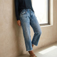 👖 Blugi pentru femei, retro, cropped, cu croială dreaptă