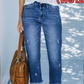 👖 Blugi pentru femei, retro, cropped, cu croială dreaptă