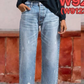 👖 Blugi pentru femei, retro, cropped, cu croială dreaptă