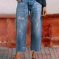 👖 Blugi pentru femei, retro, cropped, cu croială dreaptă