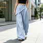 👖 Pantaloni largi de damă din bumbac și in, la modă