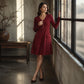 👗 Rochie tricotată cu dungi verticale și decolteu în V pentru femei