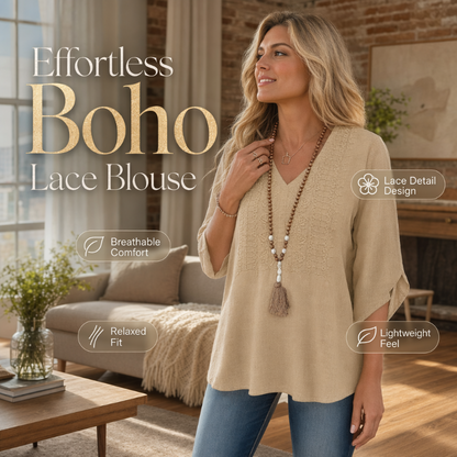 ✨ Bluză casual pentru femei cu decolteu în V și broderie
