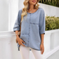 ✨ Bluză casual din denim cu imprimeu