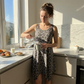 👗 Rochie de damă cu imprimeu leopard și bretele, mărimi mari