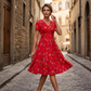 ✨ Rochie pentru femei cu decolteu în V, imprimeu floral și talie răsucită