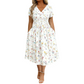 ✨ Rochie pentru femei cu decolteu în V, imprimeu floral și talie răsucită