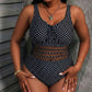 🎞️ 👙✨ Costum de Baie Întreg Plus Size cu Buline, Plasă & Tummy Control – Retro Vintage, 2 Culori, Mărimi 0XL-4XL 🌊💋