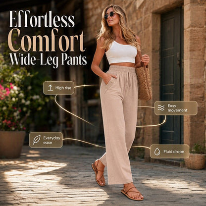 👖 Pantaloni Casual pentru Femei, Talie Înaltă, Cu Picior Larg