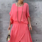 ✨ 👖 Set din 2 Piese Chiffon cu Top Lejer și Pantaloni Evazați cu Croială Laterală