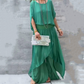 ✨ 👖 Set din 2 Piese Chiffon cu Top Lejer și Pantaloni Evazați cu Croială Laterală