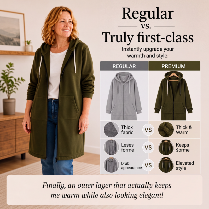 🔥✨Women's Casual Zip up Fleece Hoodies Tunic Sweatshirt