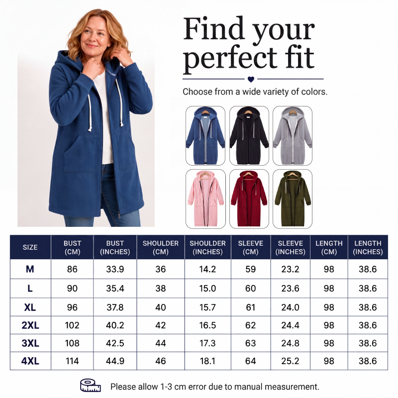 🔥✨Women's Casual Zip up Fleece Hoodies Tunic Sweatshirt