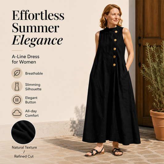 👗 Rochii elegante pentru femei, fără mâneci, cu nasturi, lungi