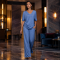 👖 Set de top cu decolteu în V și pantaloni evazați, casual, pentru femei
