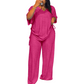 👖 Set de top cu decolteu în V și pantaloni evazați, casual, pentru femei