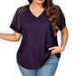 Women's Elegant Lace Patchwork V-Neck Top