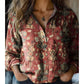 Chemise décontractée imprimée vintage pour femme