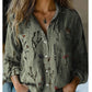 Chemise décontractée imprimée vintage pour femme