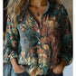 Chemise décontractée imprimée vintage pour femme