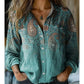 Chemise décontractée imprimée vintage pour femme