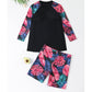 🩳 Costum de baie pentru femei, marimi mari, cu maneca lunga si pantaloni scurti