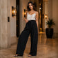 👖 Pantaloni Casual Fluizi cu Pliseuri, Cu Picior Larg, pentru Femei