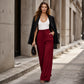 👖 Pantaloni Casual Fluizi cu Pliseuri, Cu Picior Larg, pentru Femei