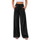 👖 Pantaloni Casual Fluizi cu Pliseuri, Cu Picior Larg, pentru Femei