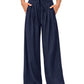 👖 Pantaloni Casual Fluizi cu Pliseuri, Cu Picior Larg, pentru Femei