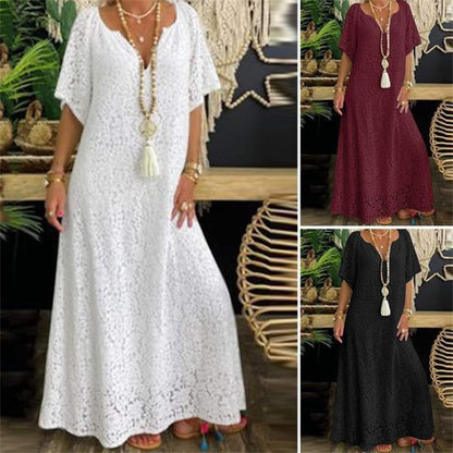 👗 Rochie elegantă de damă cu decolteu în V și dantelă