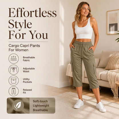 👖 👖 Pantaloni Capri Cargo Casual pentru Femei