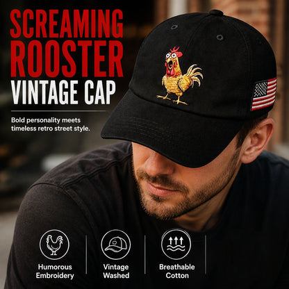 🧢 Șapcă de baseball cu imprimeu Retro Cocoș
