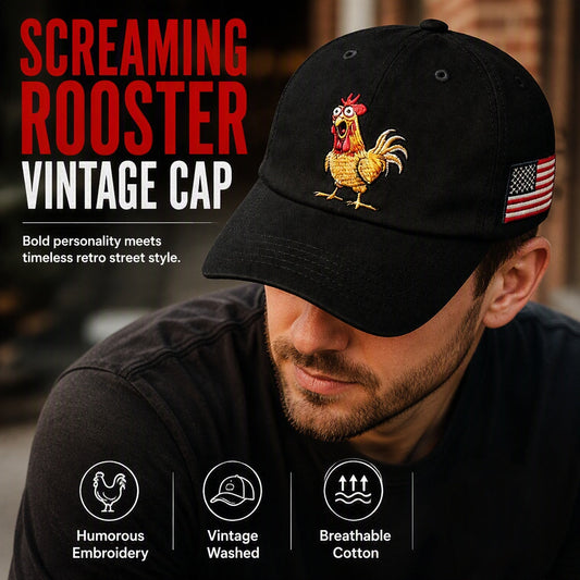 🧢 Șapcă de baseball cu imprimeu Retro Cocoș
