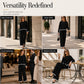 ✨ ✨👗Costum feminin casual cu pulover cu guler rotund și pantaloni largi