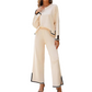 ✨ ✨👗Costum feminin casual cu pulover cu guler rotund și pantaloni largi