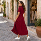 👗 Rochii Maxi pentru Femei, Casual, Culoare Uni, cu Fermoar
