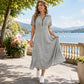 👗 Rochii Maxi pentru Femei, Casual, Culoare Uni, cu Fermoar