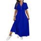 👗 Rochii Maxi pentru Femei, Casual, Culoare Uni, cu Fermoar