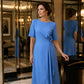 👗 Rochia eleganta midi pentru femei cu cordon reglabil in talie