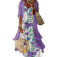 👗 Rochiță maxi boho cu imprimeu floral pentru femei și set de acoperire